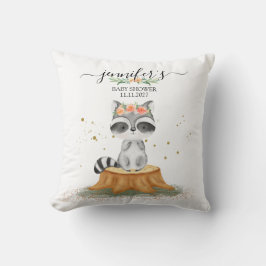 Almofada Chá de Bebê Mapache Aquarela Cinza Quente Aconcheg