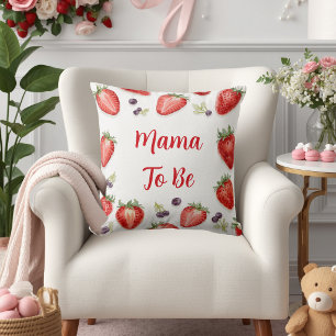 Almofada Chá de Bebê Personalizado de Morango para Mamãe