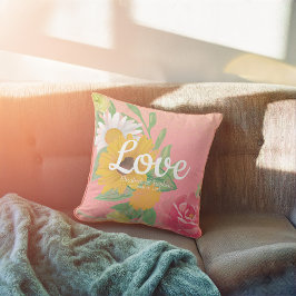 Almofada Chá de casamento Chic Flowers Dourado Cor-de-Rosa