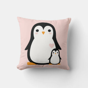 Almofada Chá de fraldas de pinguim bonito, garoto azul