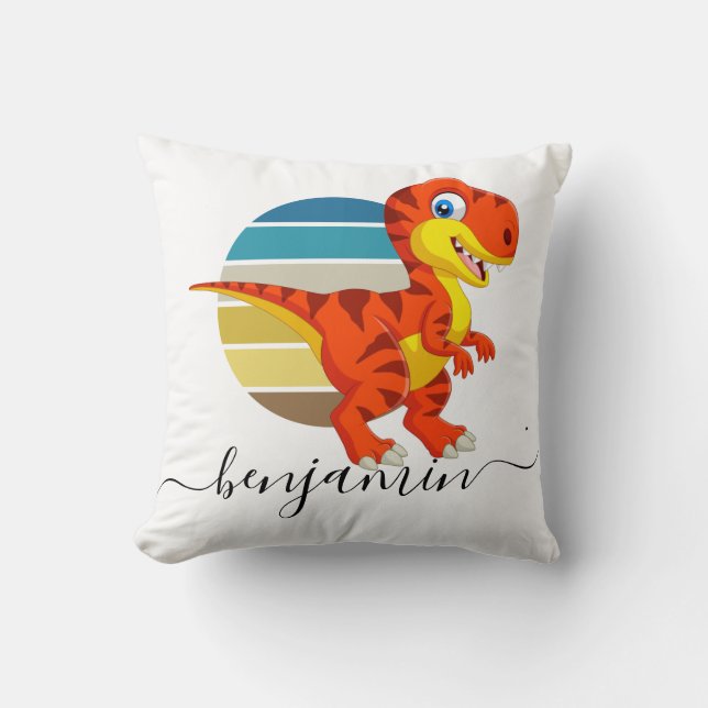 Almofada Chá de fraldas personalizado de dinossauro bonito (Frente)