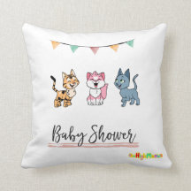 Chá de fraldas - travesseiro decorativo de gatinho