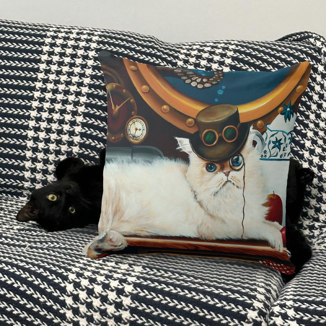 Almofada Chá de Gato Submarino Steampunk (Criador carregado)