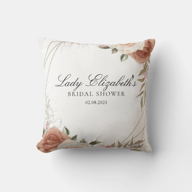 Almofada Chá de Noiva Florais Roxos Orçamento Bridgerton (Frente)