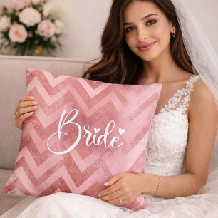 Almofada Chá de Noiva Glitter Chevron Rosa