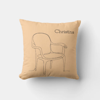 Almofada Chair of Support Line Art - Warm Boho Accent
