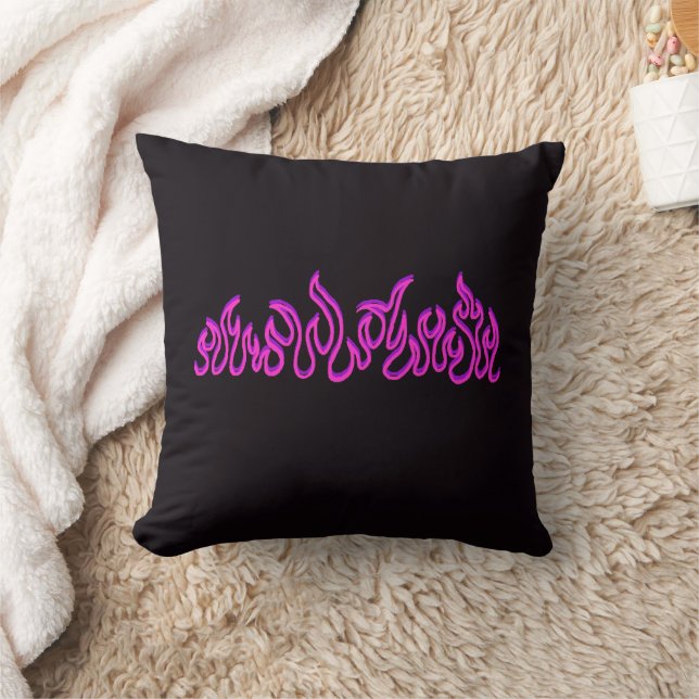 Almofada Chamas de Fogo Roxo Rosa Contorno (Cobertor)