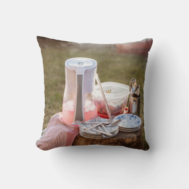 Almofada Chapas florais, prateadas e azuis, de cerâmica (Frente)