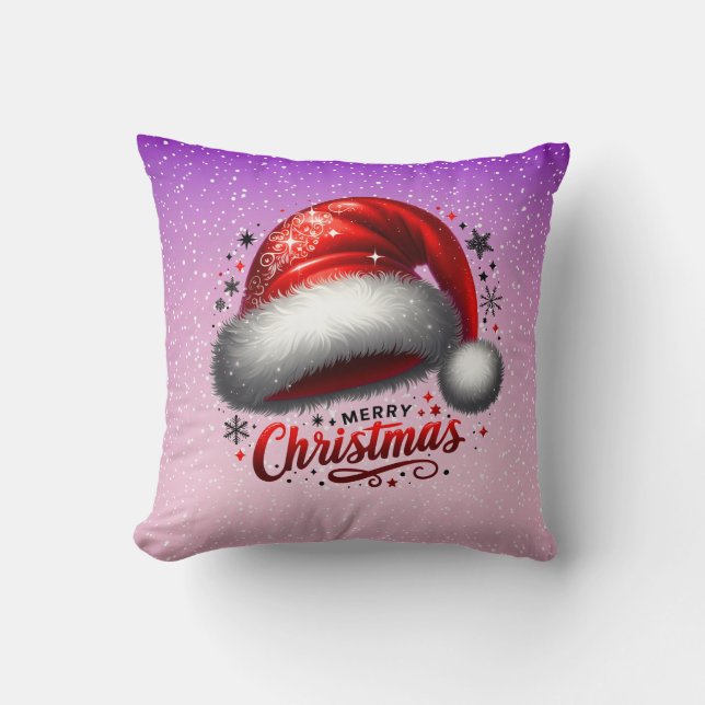 Almofada Chapéu de Papai Noel Escarlate com Brilho  (Frente)