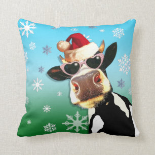 Almofada Chapéu do papai noel da vaca do Natal de