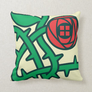 Almofada Charles Rennie Mackintosh Rosa Pattern Throw Pillo