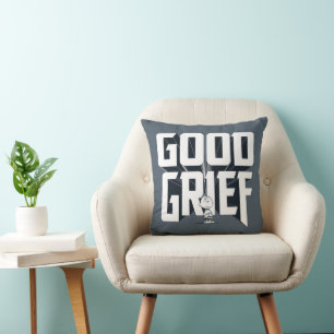 Almofada Charlie Brown "Good Grief" Rock Banda Tee Graphic