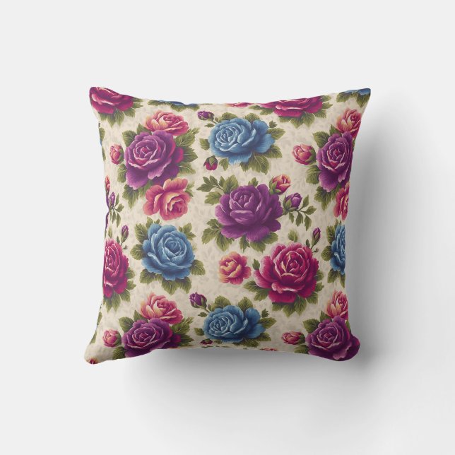 Almofada Charme Clássico Acento Botânico de Rosa (Verso)