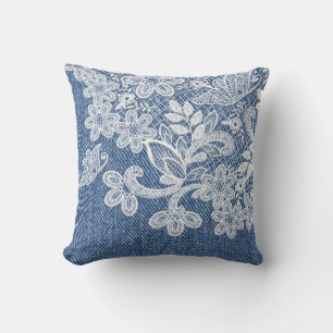 Almofada Charme de Lace e Denim Country