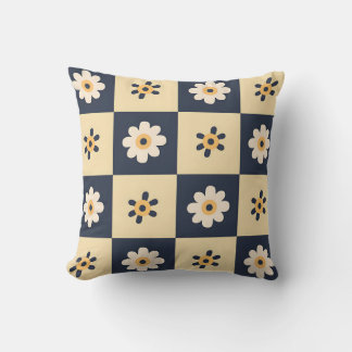 Almofada Charming Daisy Checkered Pattern