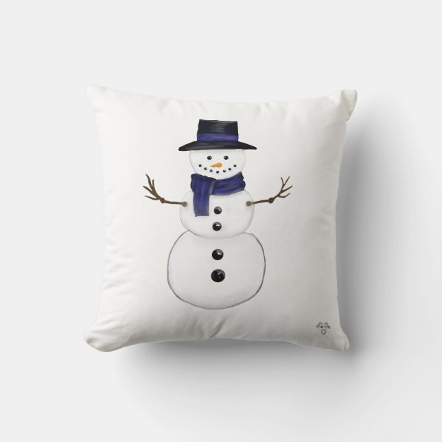 Almofada Charming Snowman Throw Pillow (Frente)