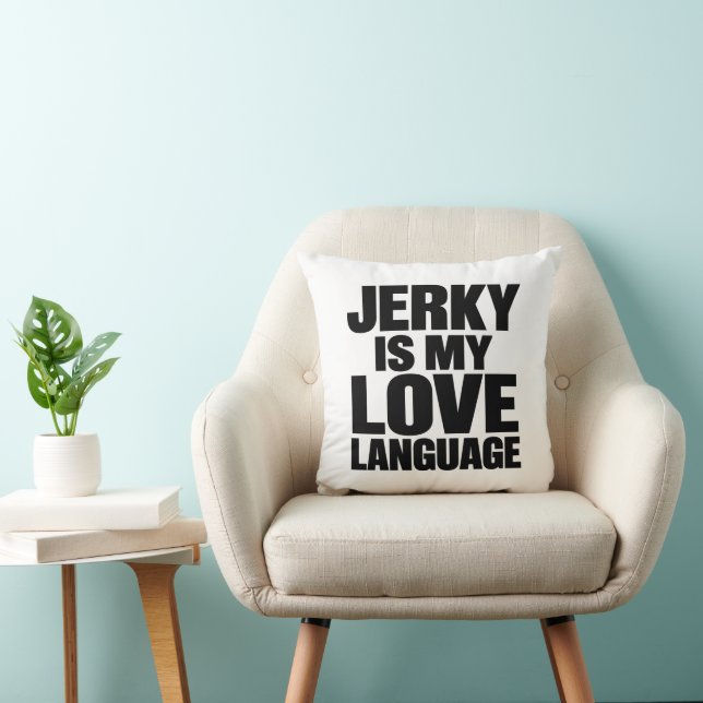 Almofada Charque É Minha Linguagem do Amor Frase Divertida  (Cadeira)