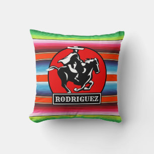 Almofada Charro Horse, nome personalizado, sérvia mexicana 