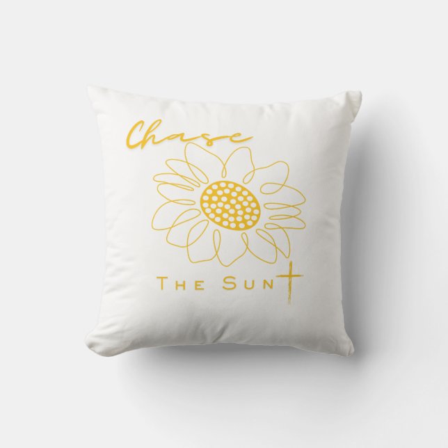 Almofada "Chase the Sun" Sunflower Outdoor Throw Pillow (Frente)