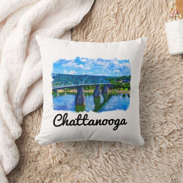 Almofada Chattanooga Tennessee Watercolor (Cobertor)