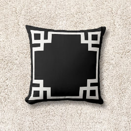 Almofada Chave grega branca e negra