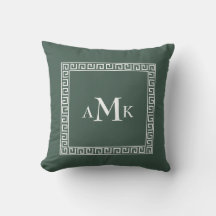 Chave grega verde | Travesseiro decorativo monogra