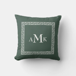 Almofada Chave grega verde | Travesseiro decorativo monogra