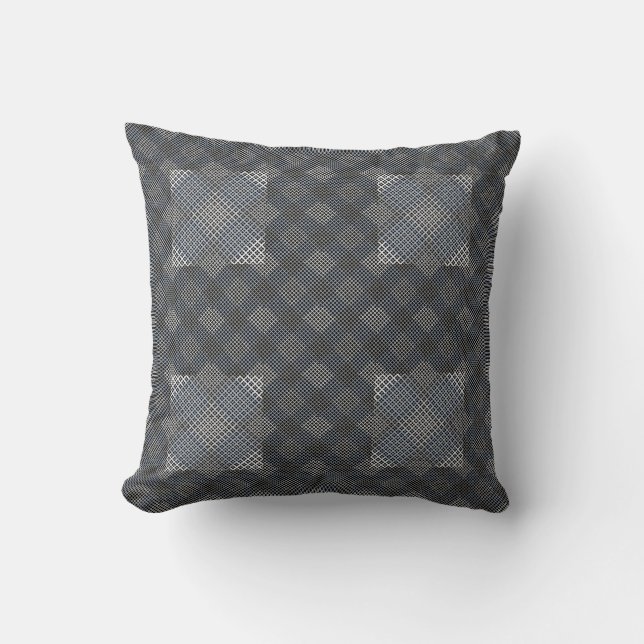 Almofada Checker padrão diagonal 2tones.bx4x4 BLK BG (Frente)