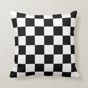 Almofada Checkered clássico eu sangro competindo o branco