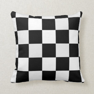 Almofada Checkered preto e branco
