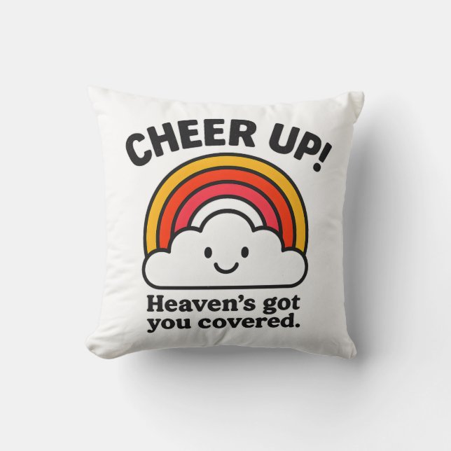 Almofada Cheer Up – Heaven’s Got You Cute Throw Pillow (Frente)