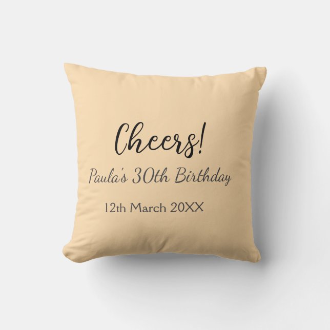 Almofada Cheers 30th birthday add name date simple minimal  (Frente)