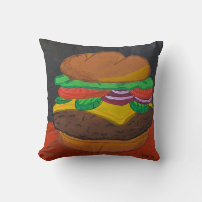 Almofada Cheeseburger 16 x travesseiro 16 quadrado (Frente)