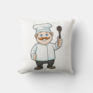 Almofada Chef com chapéu e colher de sopa de chef