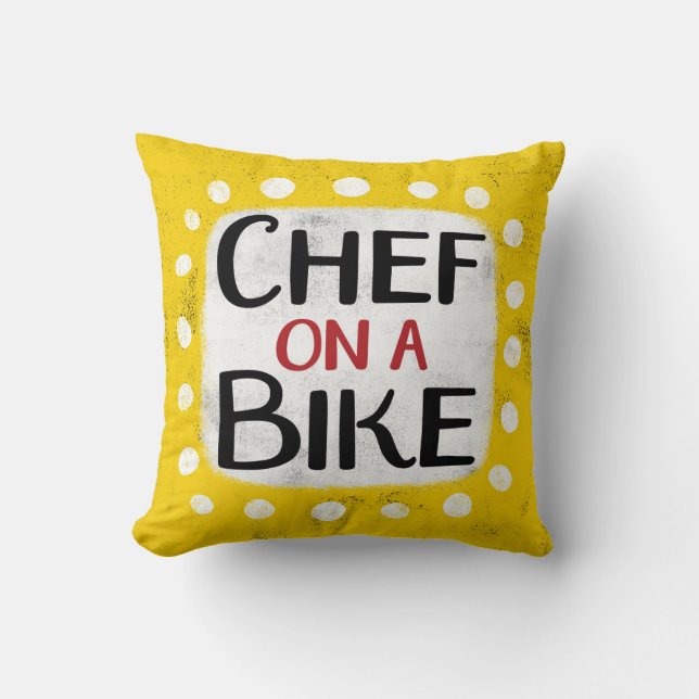 Almofada Chef Em Um Travesseiro decorativo De Bicicleta (Frente)