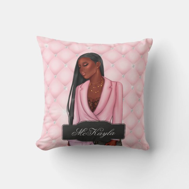 Almofada Chefe de Chefe Afro-Americano Personalizado (Frente)