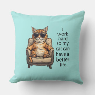 Almofada Chefe Gato - Travesseiro decorativo Engraçado do T