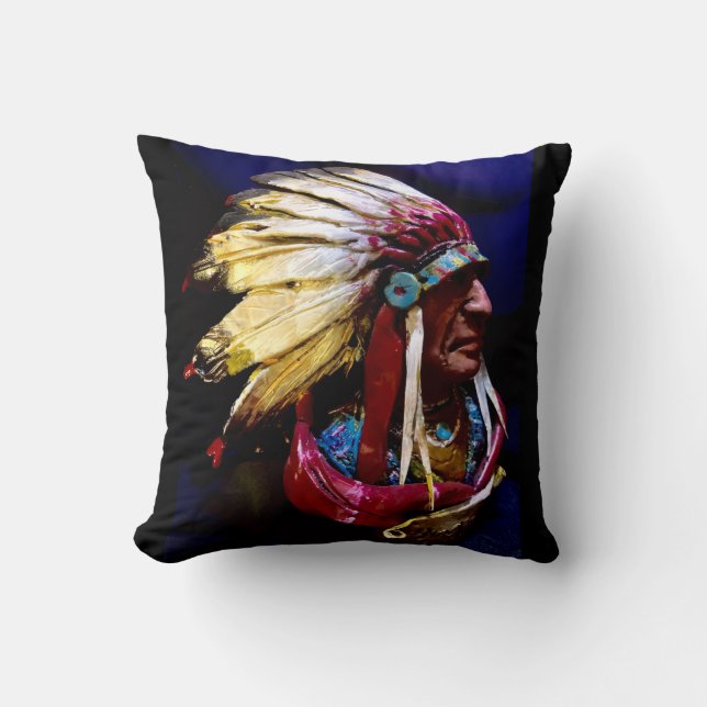 Almofada "Chefe Hunkpapa" arte original (Frente)