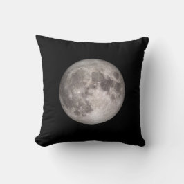 Almofada Cheio lua NASA foto travesseiro decorativo preto