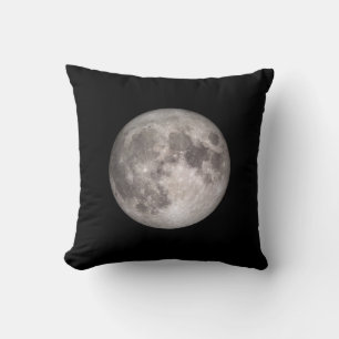 Almofada Cheio lua NASA foto travesseiro decorativo preto