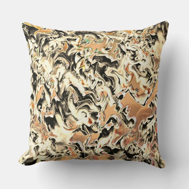 Almofada Cheiros com gradiente ou fumaça, beges sobre laran (Frente)
