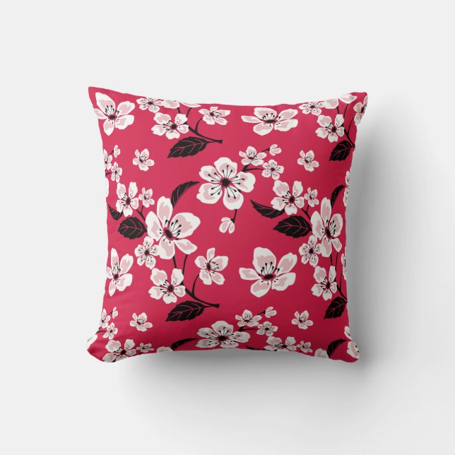 ALMOFADA CHERRY BLOSSOM - SAKURA (VERMELHO) (Frente)