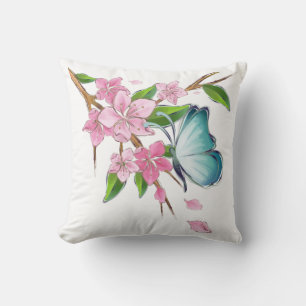 Almofada Cherry Blossoms e Butterflies American MoJo