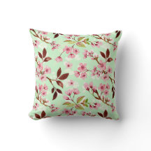 Cherry Blossoms Mint Travesseiro decorativo de Fun