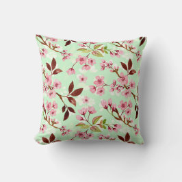 Almofada Cherry Blossoms Mint Travesseiro decorativo de Fun