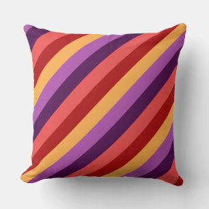 Almofada Cherry Red Violet Stripes Grande Travesseiro decor