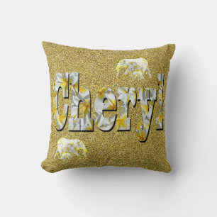 Almofada Cheryl Name Com Flores De Frangipani,