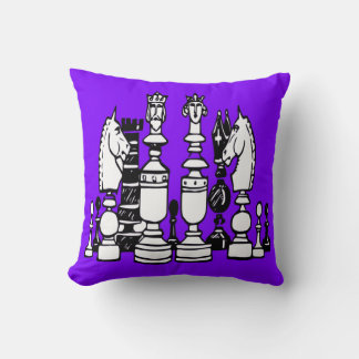 Almofada Chess decor pillow black white purple pillow