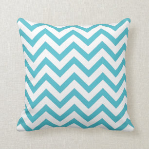 Almofada Chevron azul e branco