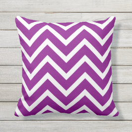 Almofada Chevron branco e roxo
